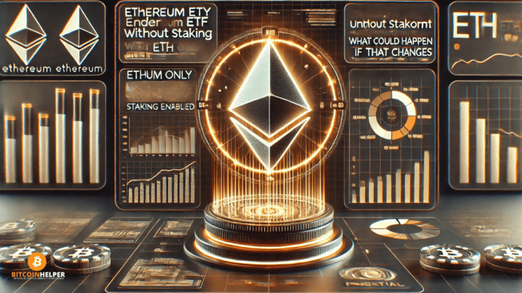 Een visuele weergave van de invloed van staking op Ethereum ETF’s en de potentiële koersontwikkeling van ETH