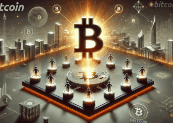 visuals die prachtig laten zien waarom Bitcoin de moderne vorm van publieke macht vertegenwoordigt. Met een gloeiende Bitcoin bovenop een digitale stad, verbonden met mensen en nodes, sluiten ze perfect aan bij jullie minimalistische en inspirerende stijl.