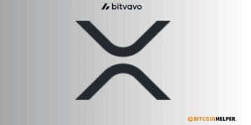 Het logo van XRP en Bitvavo op een wereldkaart als symbool voor internationale crypto betalingen