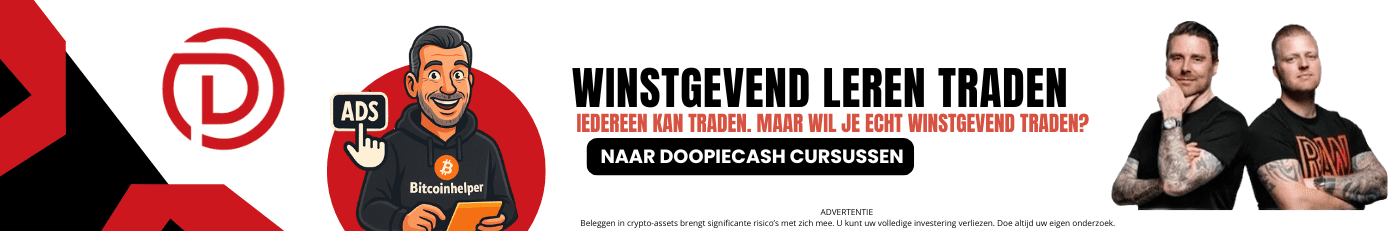 Doopie cash banner karikatuur leren traden